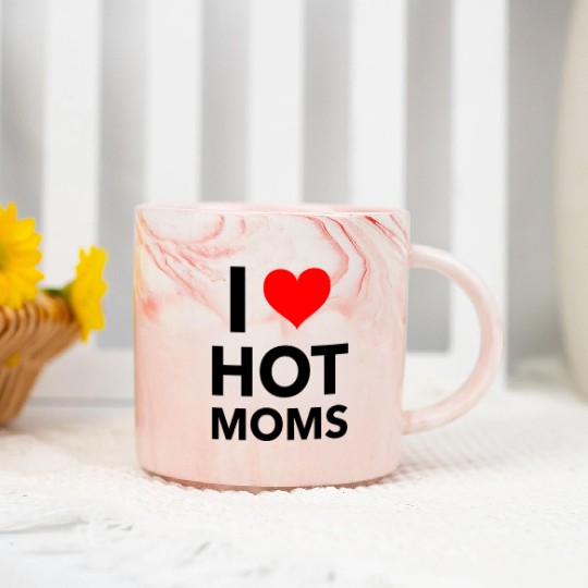 Boyfriend I Love Hot Moms Marble Mugs