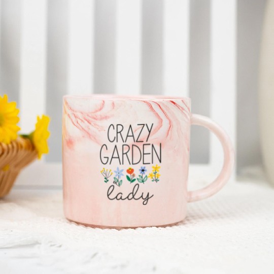 Crazy Garden Lady Marble Mugs