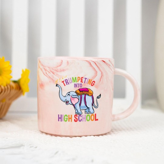 Elephant Trumpeting Into High School Marble Mugs