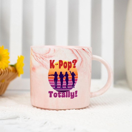 K-Pop? Totally! - Retro classic music Marble Mugs