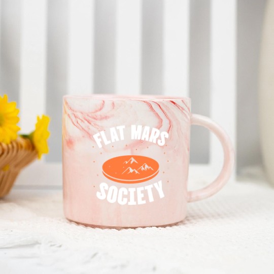 Flat Mars Society Marble Mugs