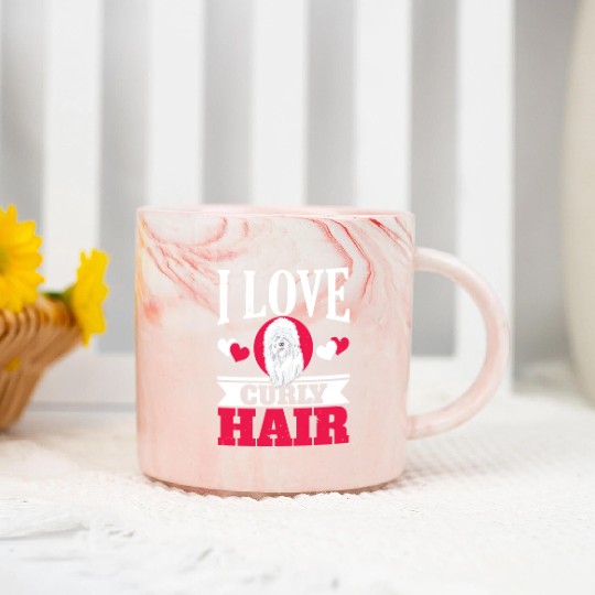 I Love Curly Hair Bichon Frise Dog Lover Puppy Paw Marble Mugs