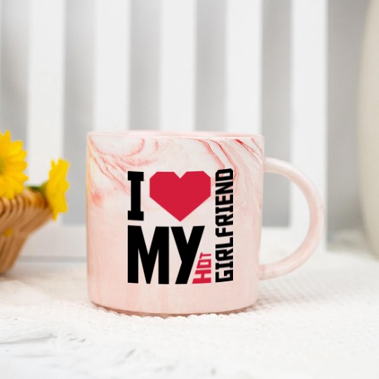 I love my girlfriend Marble Mugs