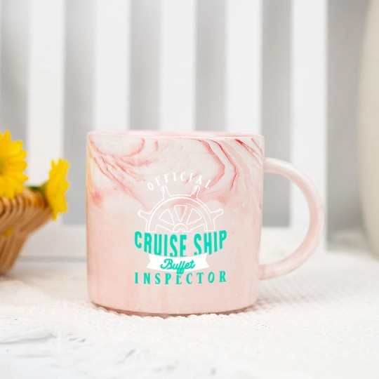 Funny Cruise Ship Buffet Inspector Partners Marble Mugs