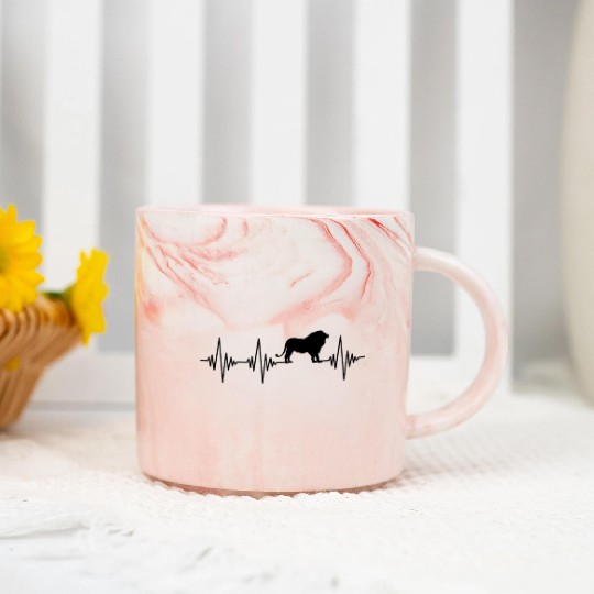 lion heartbeat Marble Mugs