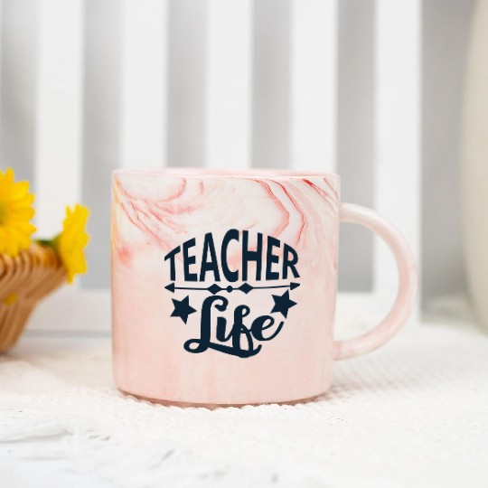 TEACHER LIFE Marble Mugs