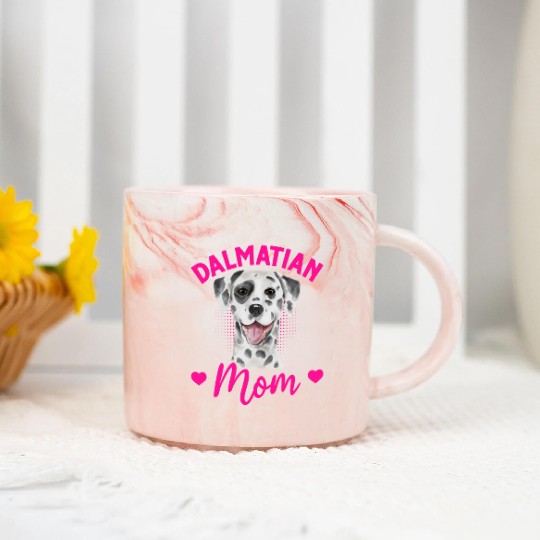 Dog Lover Puppy Cute Dalmatian Mom Marble Mugs