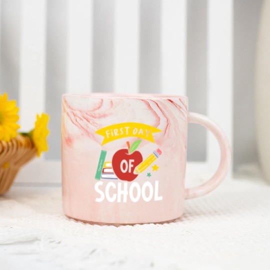 First Day Of School Back To School for Teacher Marble Mugs