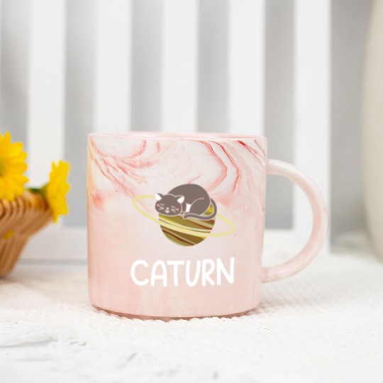 Caturn Cat Owner Saturn Astronomer Astronomy Marble Mugs