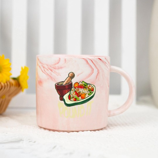 Pound It Green Spicy Thai Papaya Salad Marble Mugs
