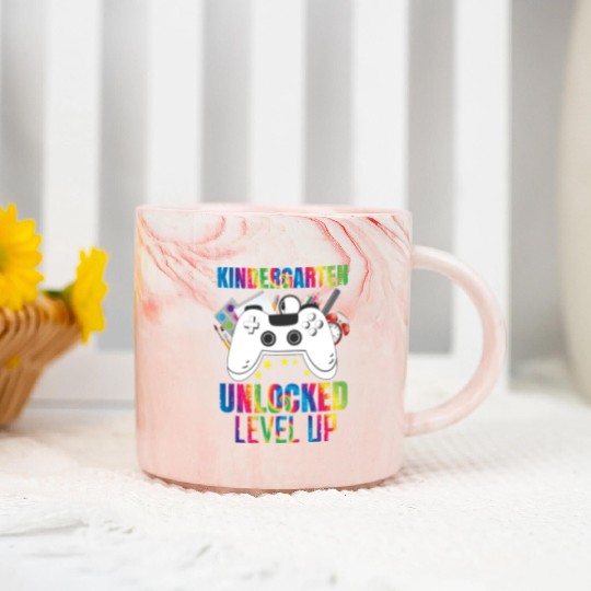 Kindergarten Unlocked Level Up BackTo School Marble Mugs