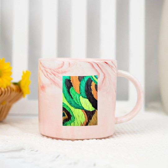 Colorful flow grass art Marble Mugs