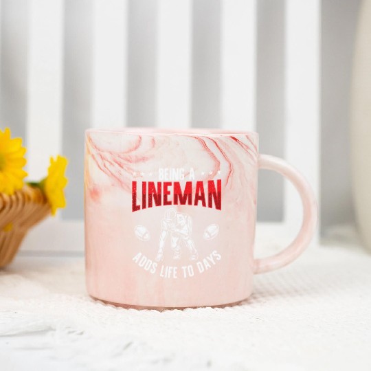 Football Lineman Life Football Player Sports Marble Mugs