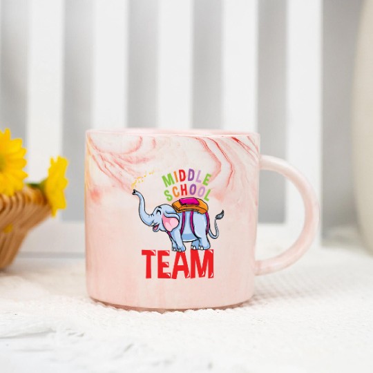 Back To School Elephant Middle School Team Marble Mugs
