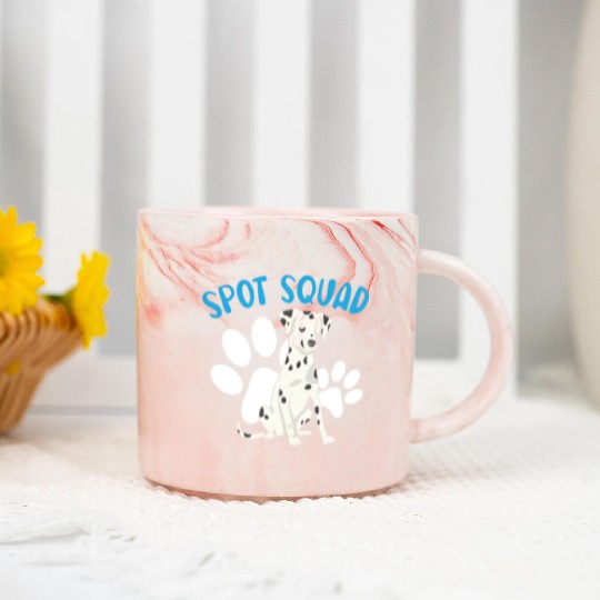 Spot Squad Paw Love Puppy Breeder Dalmatian Dog Marble Mugs