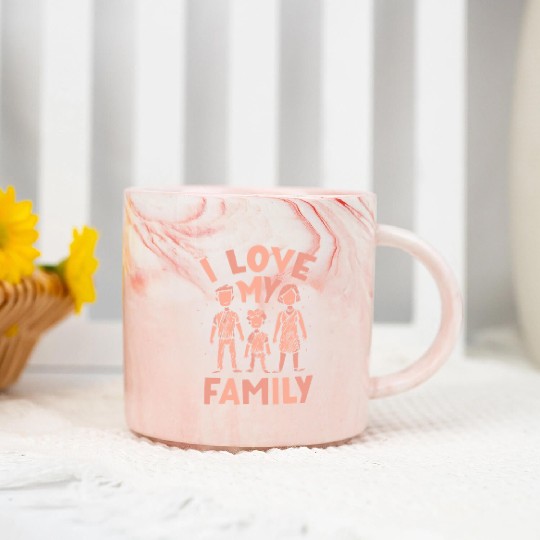 I Love My Family Families Gathering Reunion Marble Mugs
