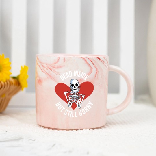 Dead Inside But Still Horny Funny Goth Gift Marble Mugs