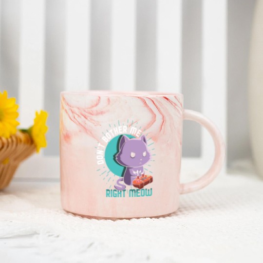 Meow Kawaii Cat Playing Video Game Lover Gaming Marble Mugs