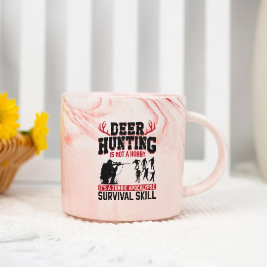 Buck Deer Hunting Hunter Zombie Marble Mugs