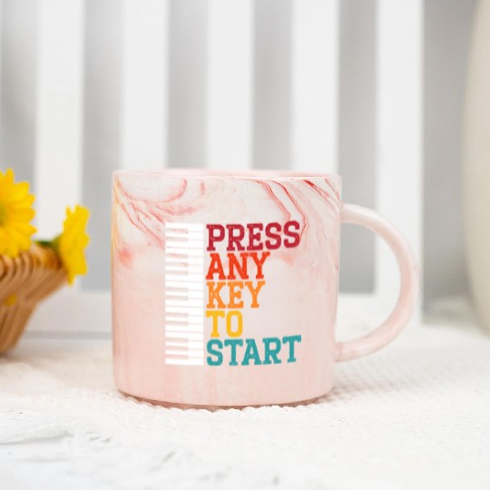 Press Any Key To Start Piano Player Musician Music Marble Mugs
