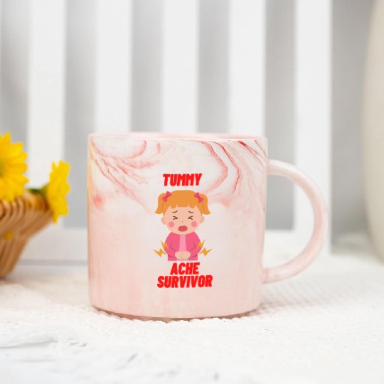 Tummy Ache Survivor Funny Back To School Marble Mugs