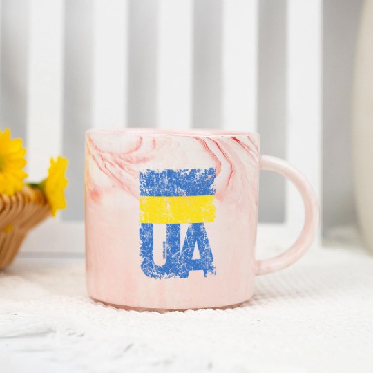 I stand with Ukraine. Support Ukraine. Stop War Marble Mugs