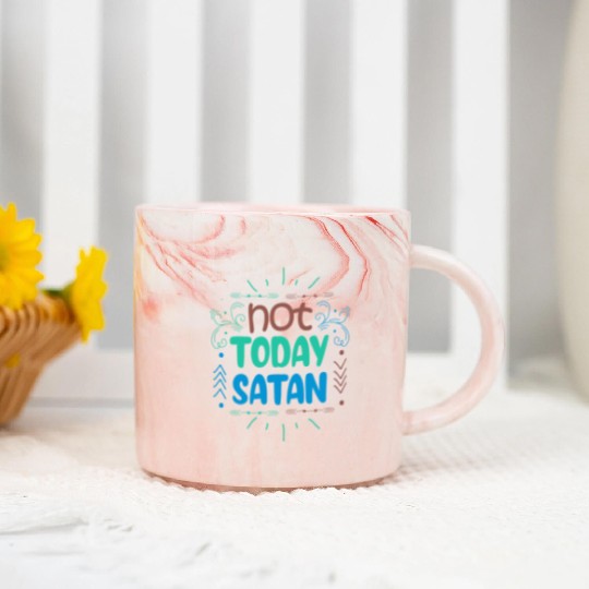 Christianity Not Today Satan Christian GiftS Marble Mugs