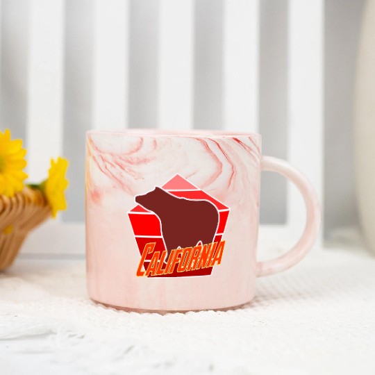 California Bear Flag Marble Mugs