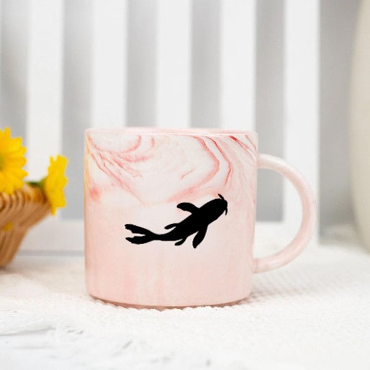 silhouette koi fish nishikigoi Marble Mugs