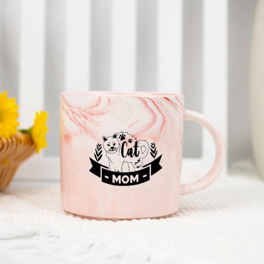 Cat mom Marble Mugs