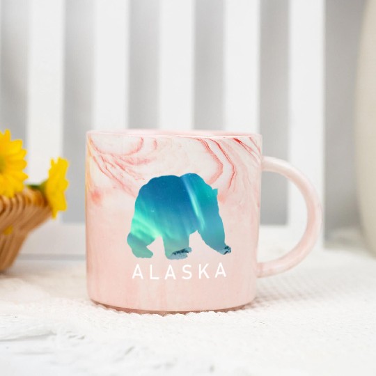 Alaska Gift USA Natur Bär Denali Grizzly Wald Marble Mugs