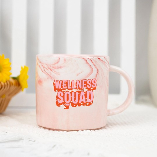 Health Coach Marble Mugs, Wellness Squad Fitness Gym