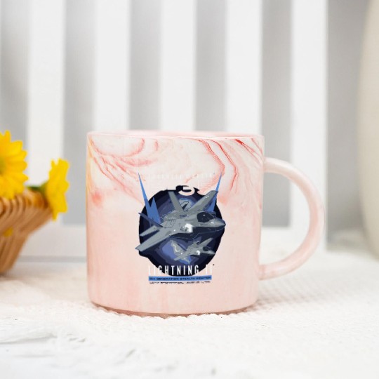 F-35 Lightning Ii 5Th Gen Stealth Fighter Marble Mugs