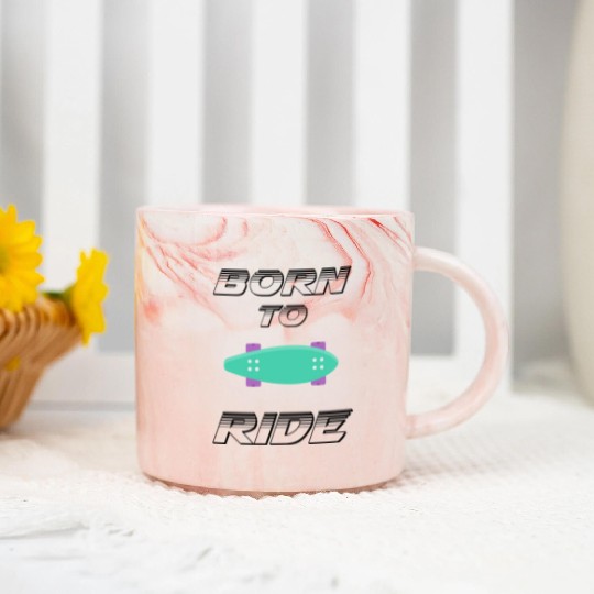 born to ride skateboard skate rider Marble Mugs