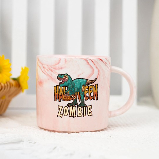 Halloween Boys Girls Dinosaur Skeleton Zombie T Marble Mugs