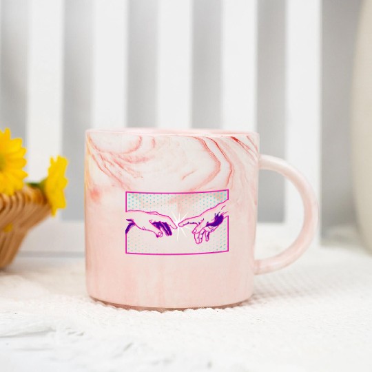 The Creation Of Adam Michelangelo Marble Mugs