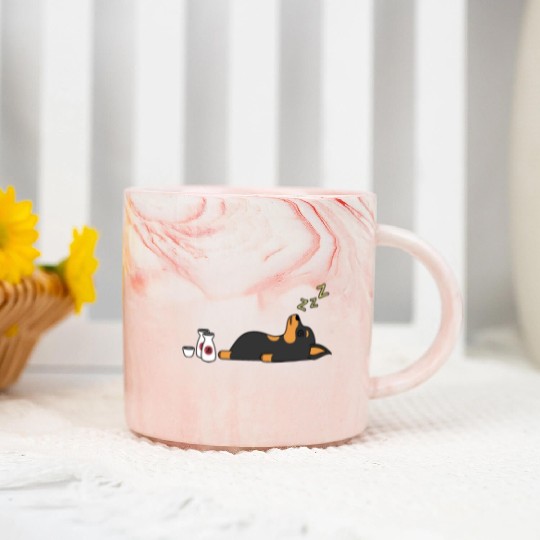 Miniature Pinscher Sake Drunk Marble Mugs
