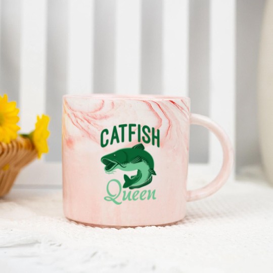 Wels Catfish Design For A Catfish Queen Marble Mugs