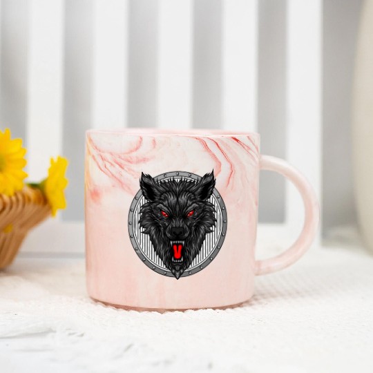 Be Strong As A Wolf Marble Mugs