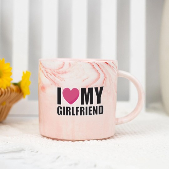 I LOVE MY GIRLFRIEND relationship Valentine's Day Marble Mugs