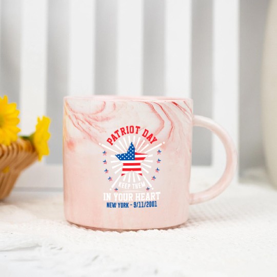 9/11 Patriot Day Keep Them in Your Heart Marble Mugs