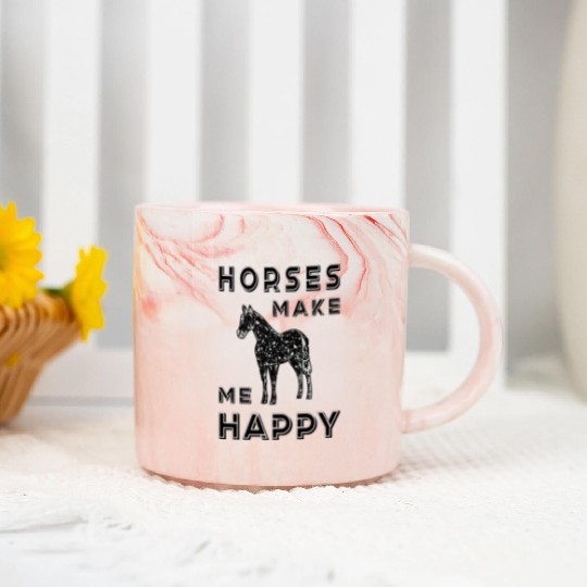 Horses horse lovers I love horses pony happy Marble Mugs