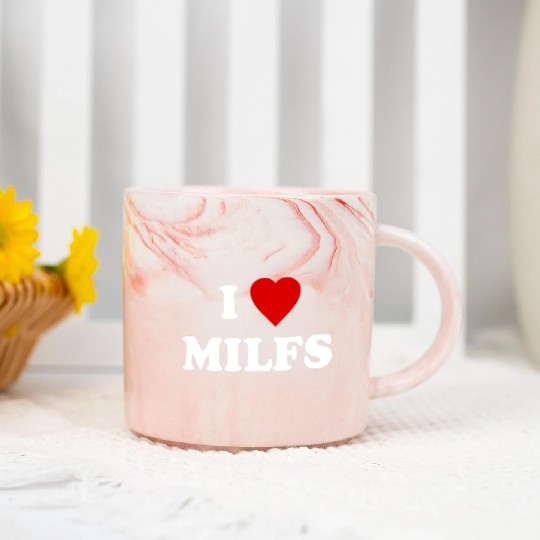 I Love MILFs Marble Mugs