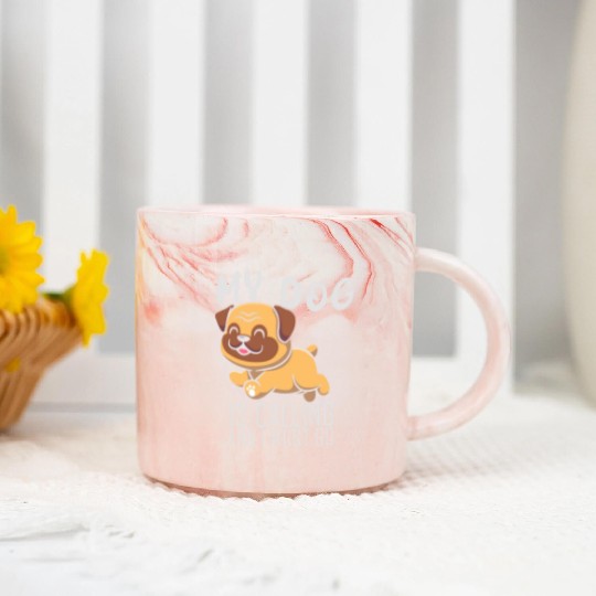 My Dog Is Calling And I Must Go Funny Pug Dad Pugf Marble Mugs