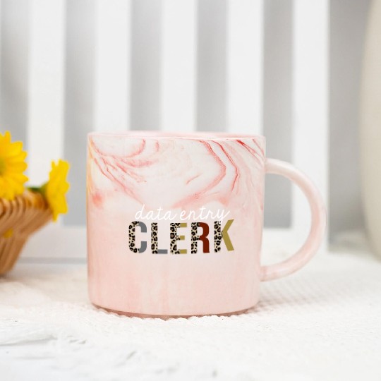 Data Entry Clerk Leopard Print Funny Gift Marble Mugs