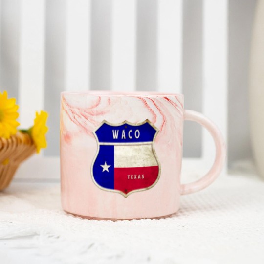 Waco Texas crest flags design Marble Mugs