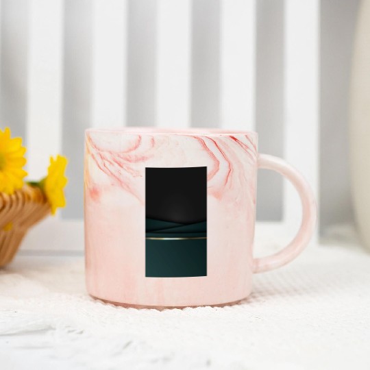 Luxury Black Green Gold Stripes Marble Mugs