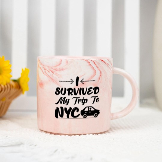 I Survived My Trip To NYC Marble Mugs Design