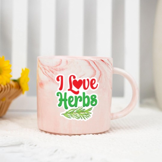 I Love Herbs Gardening Herb Herbalism Herbalist Marble Mugs