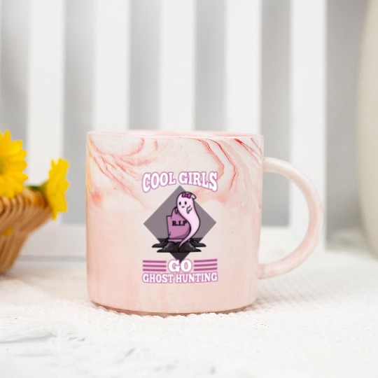 Cool girls go ghost hunting Marble Mugs